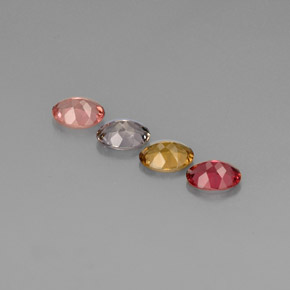 캐럿 천연 멀티컬러 투르말린 보석, 타원형 컷, 7.1×5.1 mm, VVS-VS
