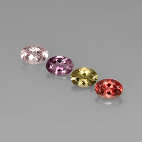 캐럿 천연 멀티컬러 투르말린 보석, 타원형 컷, 7×5 mm, VVS-VS