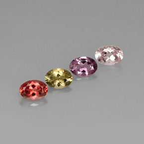 캐럿 천연 멀티컬러 투르말린 보석, 타원형 컷, 7×5 mm, VVS-VS