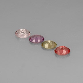 캐럿 천연 멀티컬러 투르말린 보석, 타원형 컷, 7×5 mm, VVS-VS