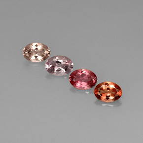 캐럿 천연 멀티컬러 투르말린 보석, 타원형 컷, 7.1×5.2 mm, VVS-VS