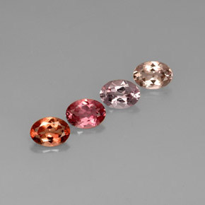 캐럿 천연 멀티컬러 투르말린 보석, 타원형 컷, 7.1×5.2 mm, VVS-VS