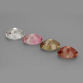 캐럿 천연 멀티컬러 투르말린 보석, 타원형 컷, 7×5.1 mm, VVS-VS