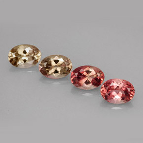 캐럿 천연 멀티컬러 투르말린 보석, 타원형 컷, 7.2×5.1 mm, VVS-VS