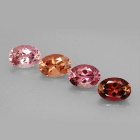 캐럿 천연 멀티컬러 투르말린 보석, 타원형 컷, 7.1×5.1 mm, VVS-VS