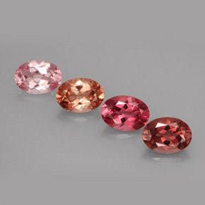 캐럿 천연 멀티컬러 투르말린 보석, 타원형 컷, 7.1×5.2 mm, VVS-VS