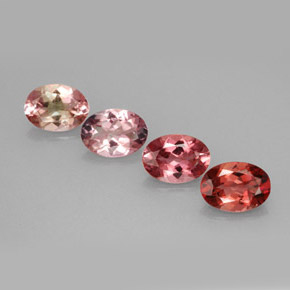 캐럿 천연 멀티컬러 투르말린 보석, 타원형 컷, 7.1×5.1 mm, VVS-VS