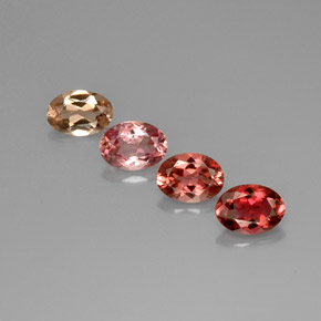 캐럿 천연 멀티컬러 투르말린 보석, 타원형 컷, 7.1×5.1 mm, VVS-VS