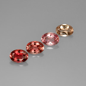 캐럿 천연 멀티컬러 투르말린 보석, 타원형 컷, 7.1×5.1 mm, VVS-VS