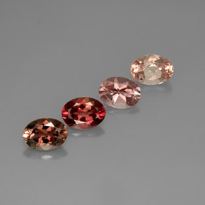 캐럿 천연 멀티컬러 투르말린 보석, 타원형 컷, 6.9×5.2 mm, VVS-VS