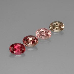 캐럿 천연 멀티컬러 투르말린 보석, 타원형 컷, 7×5.1 mm, VVS-VS