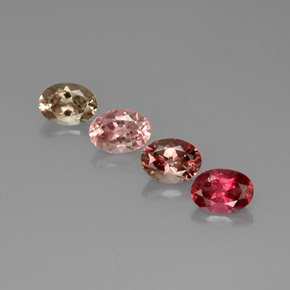 캐럿 천연 멀티컬러 투르말린 보석, 타원형 컷, 7×5.1 mm, VVS-VS