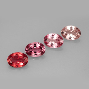 캐럿 천연 멀티컬러 투르말린 보석, 타원형 컷, 7.1×5.2 mm, VVS-VS