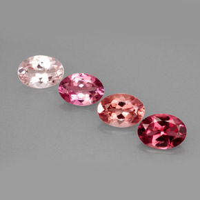 캐럿 천연 멀티컬러 투르말린 보석, 타원형 컷, 7.2×5.2 mm, VVS-VS