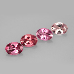 캐럿 천연 멀티컬러 투르말린 보석, 타원형 컷, 7×5.1 mm, VVS-VS