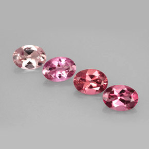 캐럿 천연 멀티컬러 투르말린 보석, 타원형 컷, 7×5.1 mm, VVS-VS