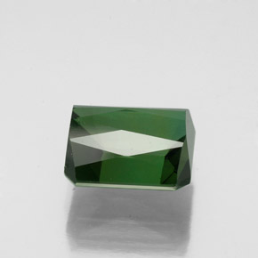 2.34캐럿 천연 그린 투르말린, 에메랄드 컷, 7.9×6.9 mm, VVS