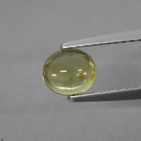 0.62캐럿 천연 녹빛 골든 투르말린, 타원형 컷, 5.6×4.9 mm, 투명한