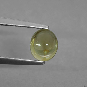 0.62캐럿 천연 녹빛 골든 투르말린, 타원형 컷, 5.6×4.9 mm, 투명한