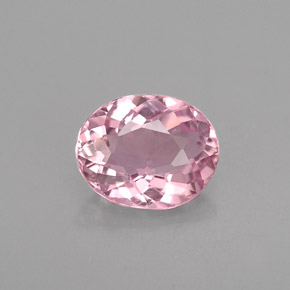 0.69캐럿 천연 핑크 투르말린, 타원형 컷, 6.5×5.2 mm, VVS