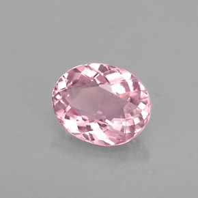 0.69캐럿 천연 핑크 투르말린, 타원형 컷, 6.5×5.2 mm, VVS