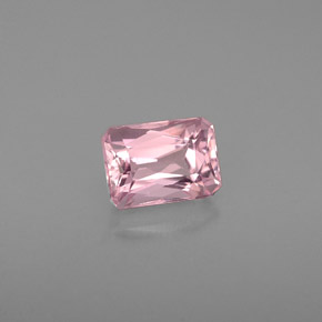 0.72캐럿 천연 핑크 투르말린, 에메랄드 컷, 6.1×4.3 mm, VVS-VS