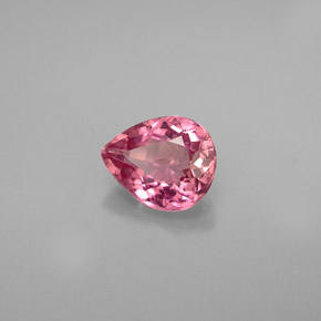 0.66캐럿 천연 딥 핑크 투르말린, 배 모양, 6.4×5.2 mm, VS
