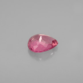 0.66캐럿 천연 딥 핑크 투르말린, 배 모양, 6.4×5.2 mm, VS