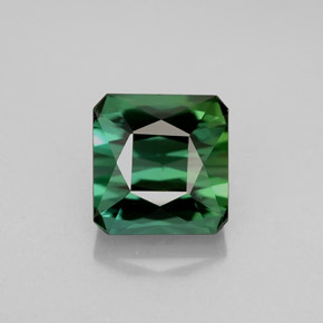 2.23캐럿 천연 블루 그린 투르말린, 에메랄드 컷, 7.2×6.9 mm, VVS-VS