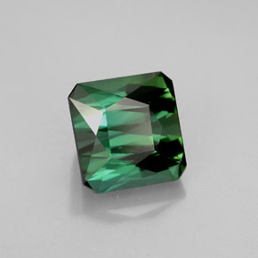 2.23캐럿 천연 블루 그린 투르말린, 에메랄드 컷, 7.2×6.9 mm, VVS-VS