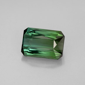 1.74캐럿 천연 블루 그린 투르말린, 에메랄드 컷, 8.3×5.8 mm, VVS-VS