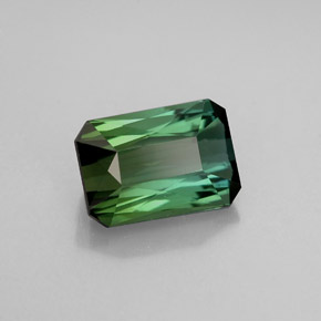 1.74캐럿 천연 블루 그린 투르말린, 에메랄드 컷, 8.3×5.8 mm, VVS-VS