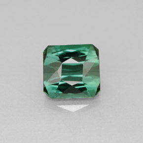 1.86캐럿 천연 블루 그린 투르말린, 에메랄드 컷, 7×6.6 mm, VS