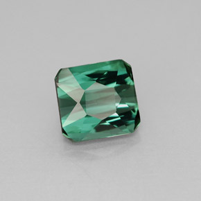 1.86캐럿 천연 블루 그린 투르말린, 에메랄드 컷, 7×6.6 mm, VS
