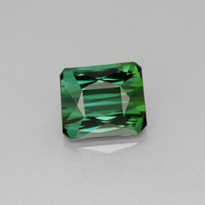 1.83캐럿 천연 블루 그린 투르말린, 에메랄드 컷, 7.4×6.4 mm, VVS-VS