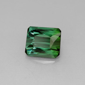 1.83캐럿 천연 블루 그린 투르말린, 에메랄드 컷, 7.4×6.4 mm, VVS-VS