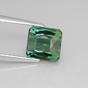1.70캐럿 천연 블루 그린 투르말린, 에메랄드 컷, 7.1×6.8 mm, VVS-VS