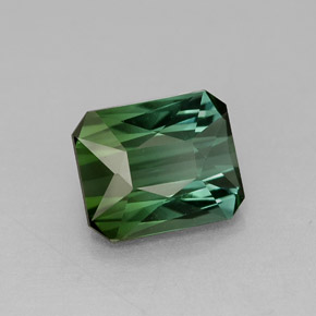 1.51캐럿 천연 블루 그린 투르말린, 에메랄드 컷, 7.2×6 mm, VVS-VS