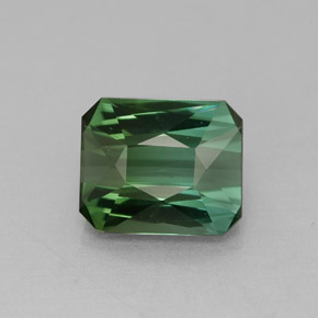 1.51캐럿 천연 블루 그린 투르말린, 에메랄드 컷, 7.2×6 mm, VVS-VS