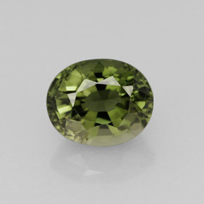 1.37캐럿 천연 미디엄-다크 그린 투르말린, 타원형 컷, 7.2×5.9 mm, VVS-VS