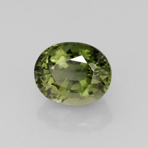 1.37캐럿 천연 미디엄-다크 그린 투르말린, 타원형 컷, 7.2×5.9 mm, VVS-VS