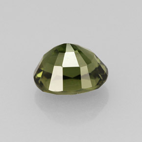 1.37캐럿 천연 미디엄-다크 그린 투르말린, 타원형 컷, 7.2×5.9 mm, VVS-VS
