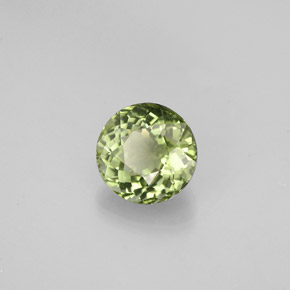 0.88캐럿 천연 그린 투르말린, 라운드 컷, 5.95 mm, VVS