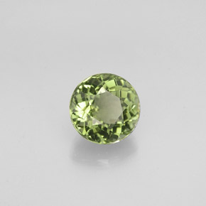 0.90캐럿 천연 그린 투르말린, 라운드 컷, 5.77 mm, VVS