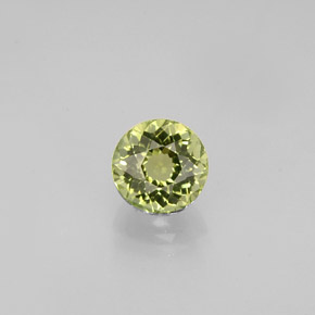 0.62캐럿 천연 노란빛 그린 투르말린, 라운드 컷, 5.17 mm, VVS