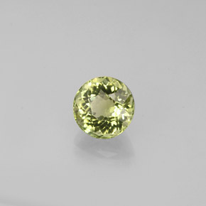 0.62캐럿 천연 노란빛 그린 투르말린, 라운드 컷, 5.17 mm, VVS