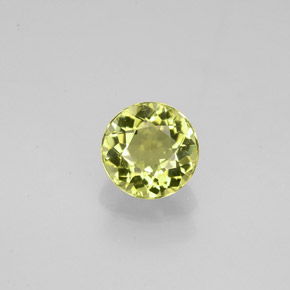 0.78캐럿 천연 녹빛 옐로우 투르말린, 라운드 컷, 5.75 mm, VVS