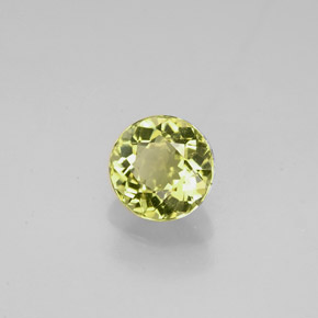 0.78캐럿 천연 녹빛 옐로우 투르말린, 라운드 컷, 5.75 mm, VVS