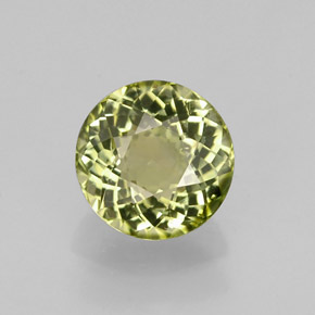 0.88캐럿 천연 골든 그린 투르말린, 라운드 컷, 6.04 mm, VVS