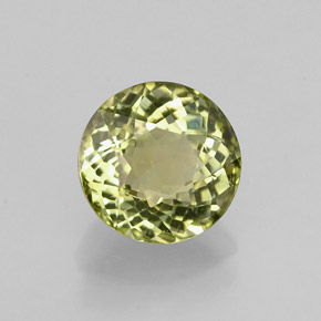 0.88캐럿 천연 골든 그린 투르말린, 라운드 컷, 6.04 mm, VVS